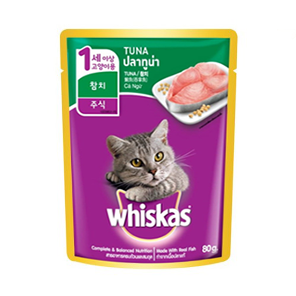 위스카스팩 참치 고양이 주식 습식 파우치 80g - 콤빌리지